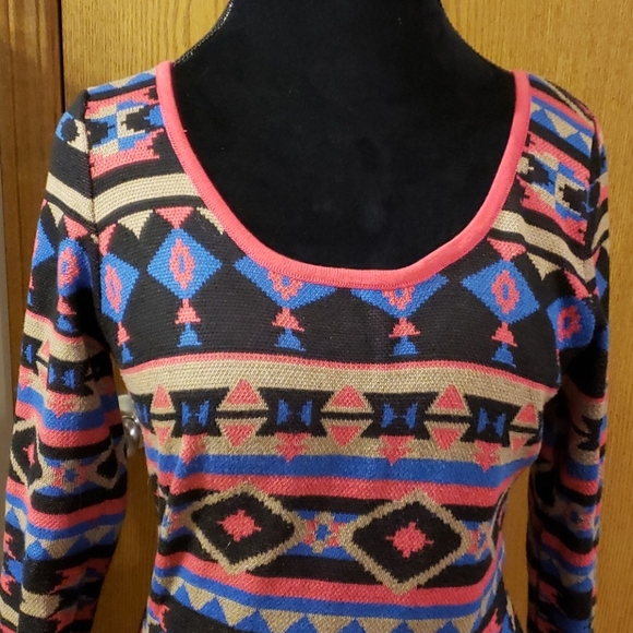 Flying tomato multicolored knit sweater dress warm - Picture 2 of 6